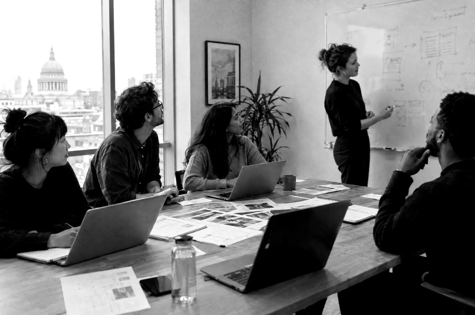 A team planning a campaign in a London meeting room